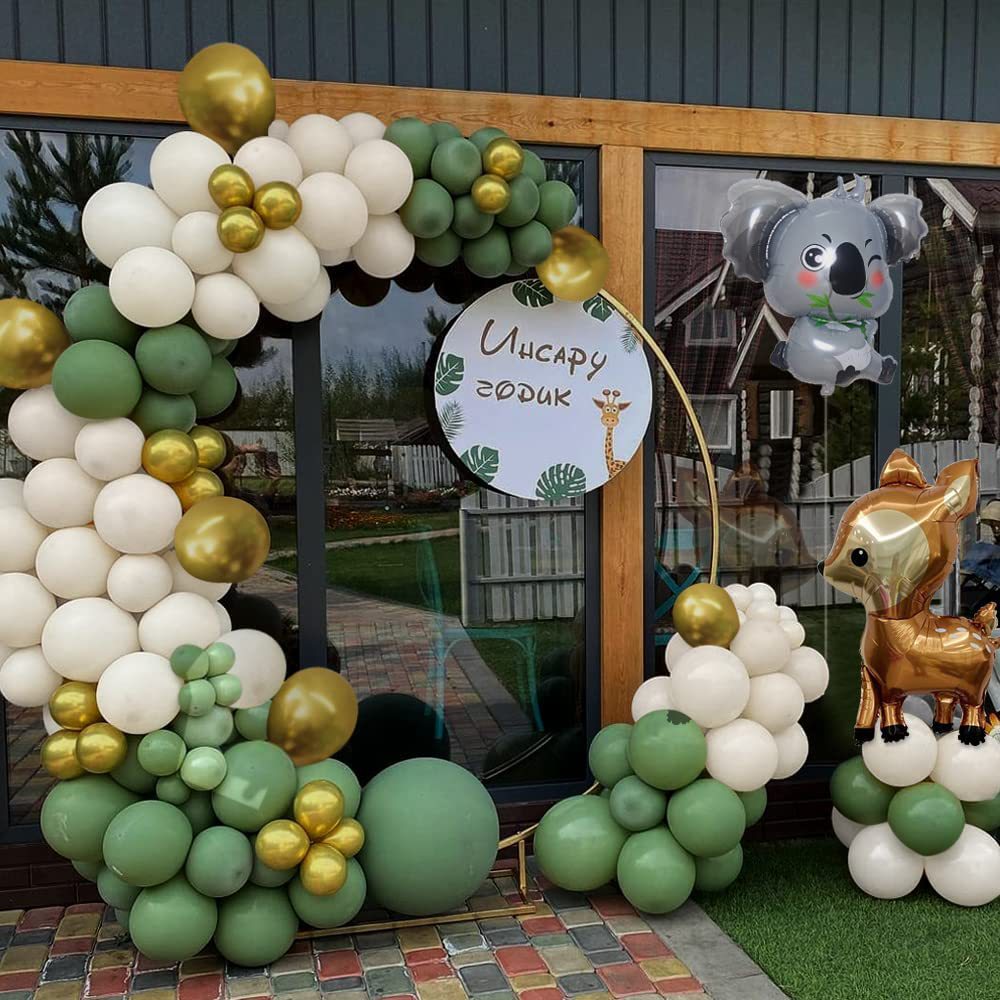 Tierische Geburtstagsparty Ballonkette Tropisch Grün Dschungel Bogen Set BA32
