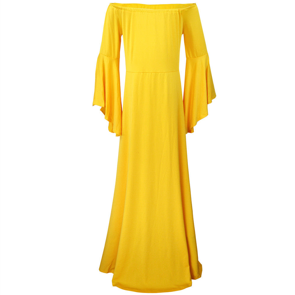 Schlichtes Court Style Trägerloses Bodenlanges Mutterschaft Fotografie Kleid RB20