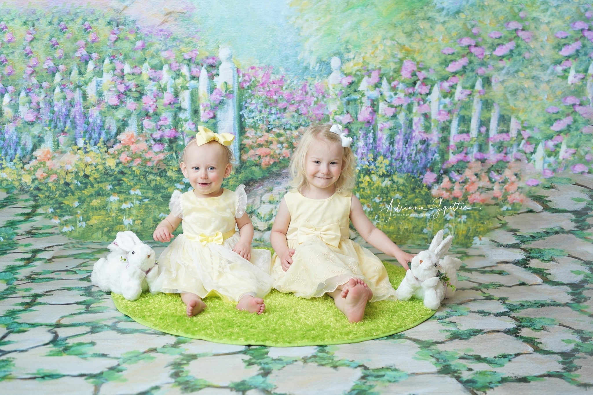 Neugeborenen-Hintergrund Blumengarten Weißer Zaun Kinder-Fotohintergrund MRR10-20