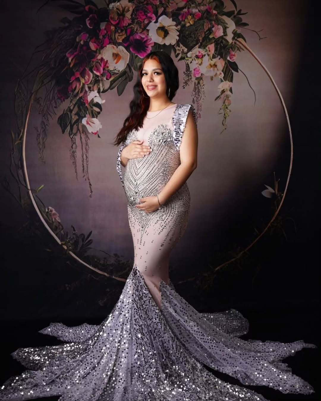 Abstrakter Strukturierter Blumengirlanden Hintergrund M5-61