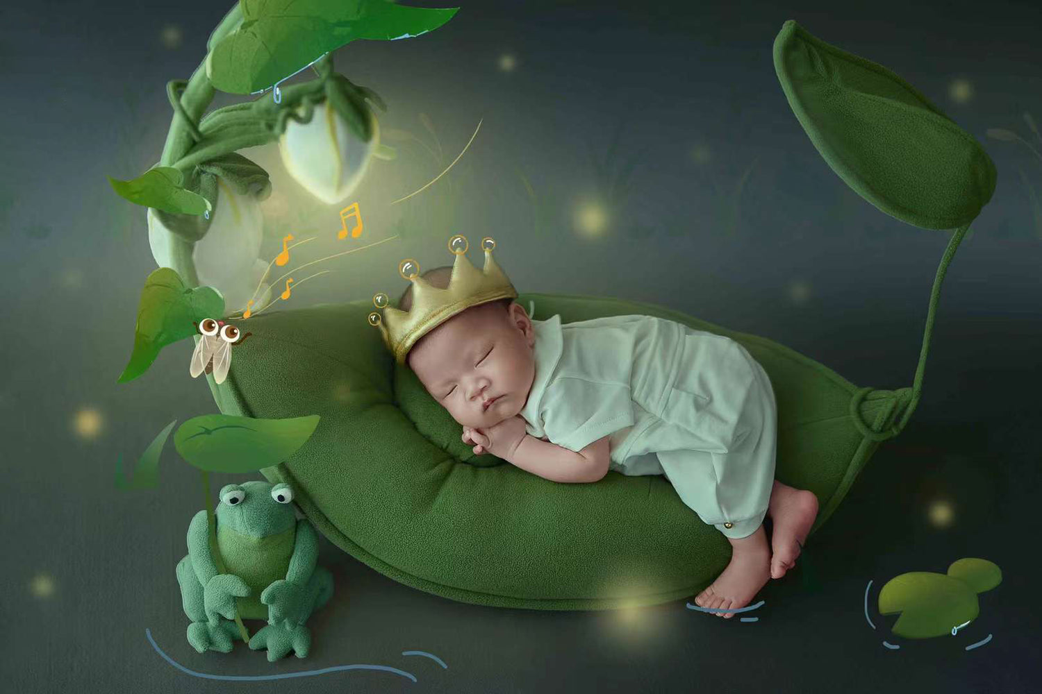 Neugeborenes Baby Fotografie Requisiten Frosch kleinen Prinzen Thema Kleidung & Kissen SYPJ12