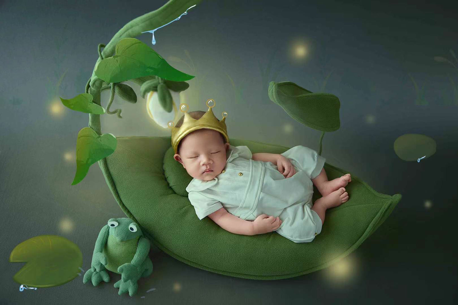 Neugeborenes Baby Fotografie Requisiten Frosch kleinen Prinzen Thema Kleidung & Kissen SYPJ12