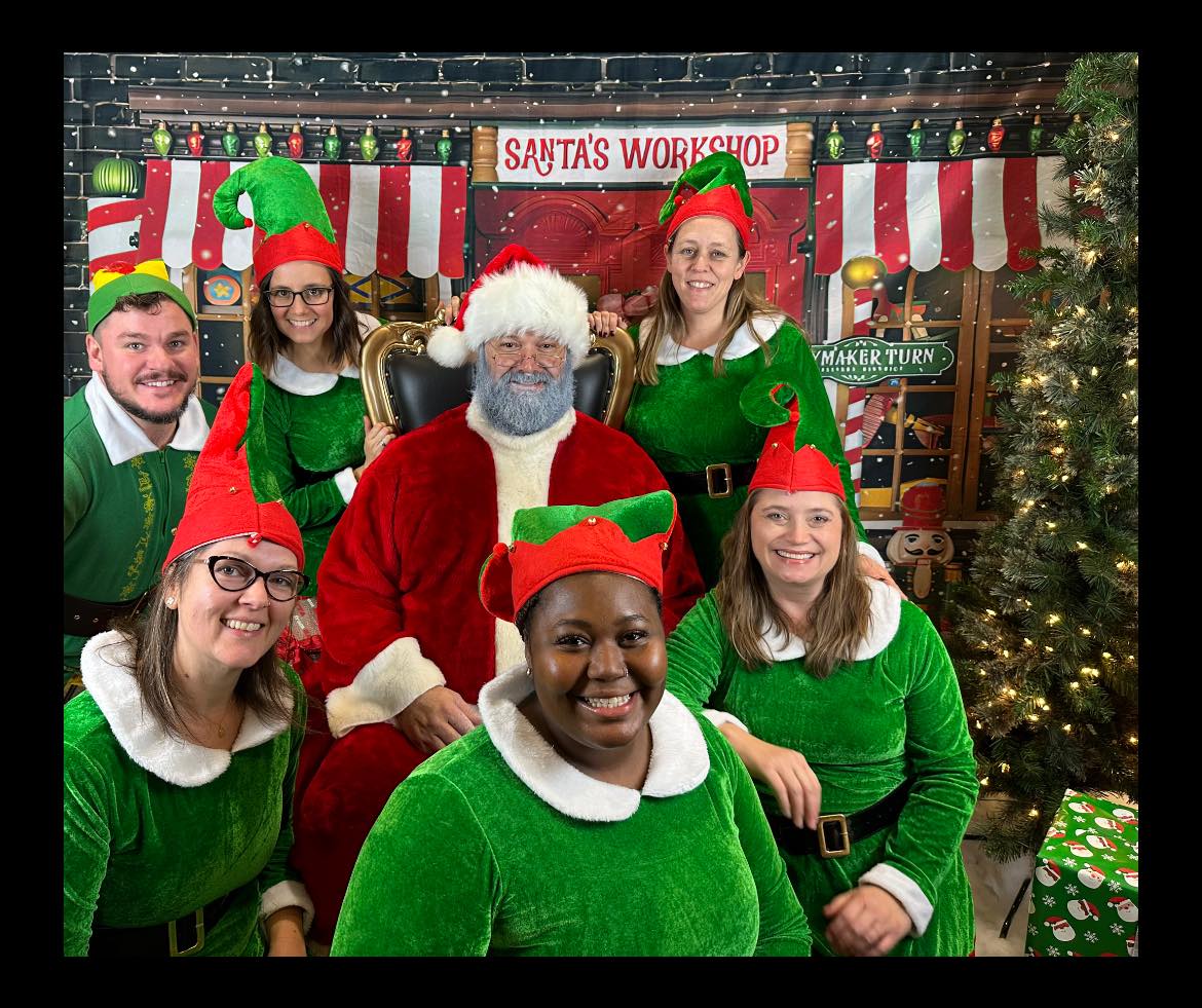 Santa's Workshop Nussknacker Weihnachtshintergrund M6-93