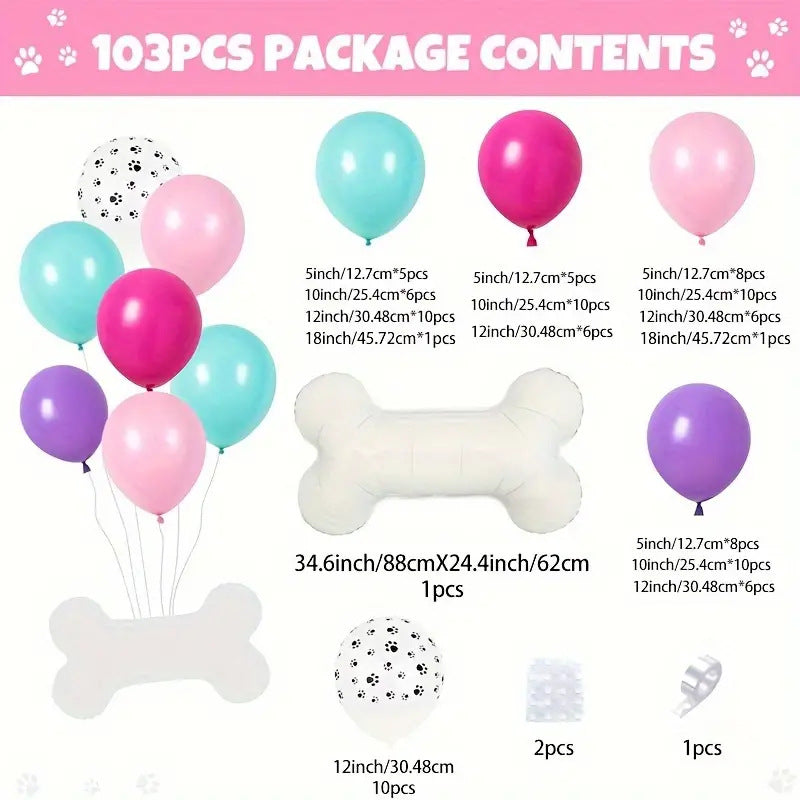 Haustier Hund Knochen Thema Ballon Kette Set Kinder Geburtstag Party Dekoration BA40