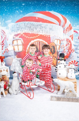 Weihnachtshut Haus Schneehintergrund für Fotoshooting LV-982