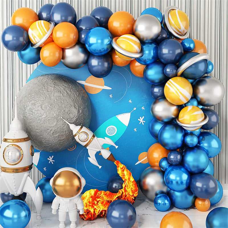 Silbergraue Cartoon Astronaut Serie Ballonkette BA25
