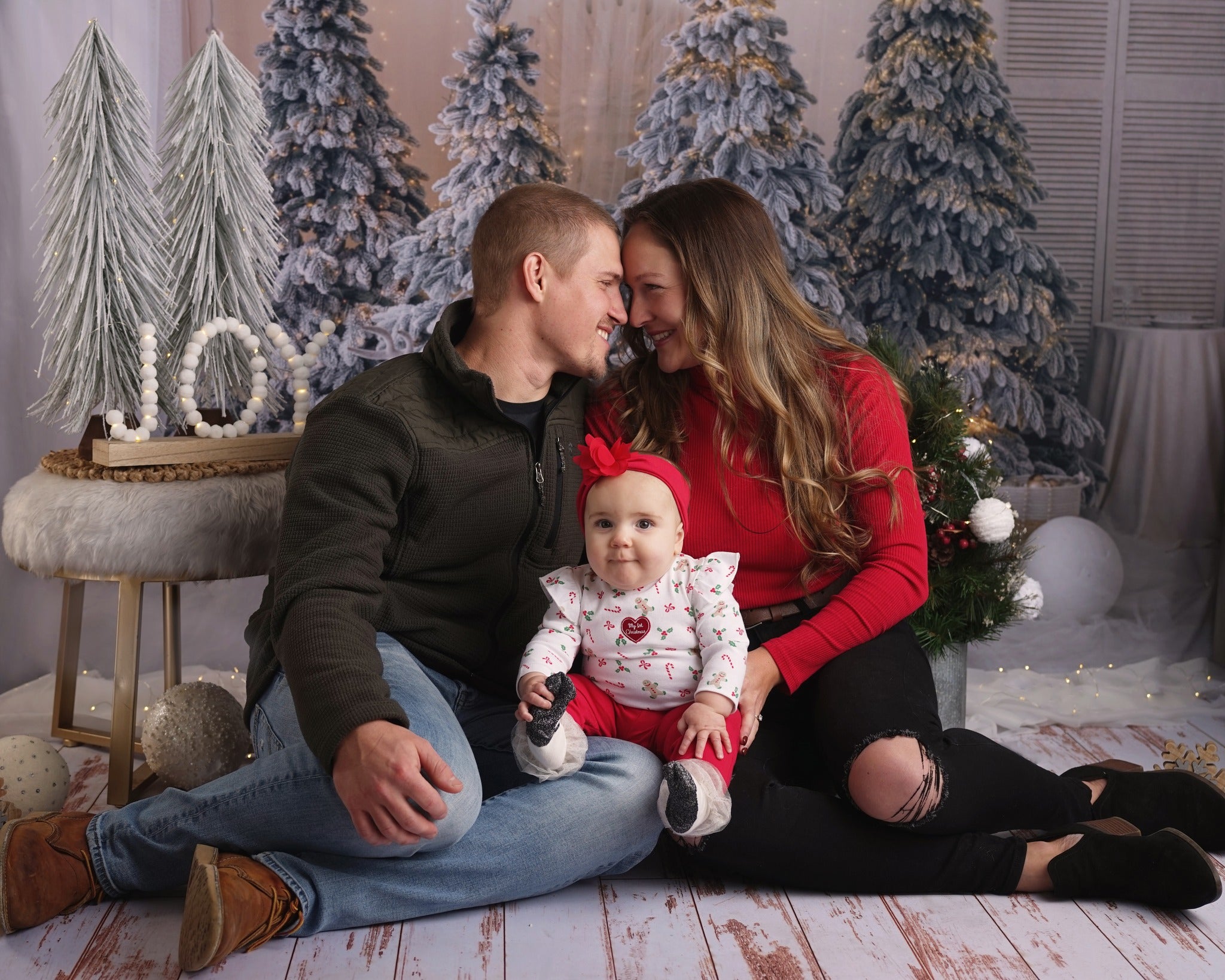 Weihnachtsbaum Elch Dekoration Fotografie Hintergrund M10-06