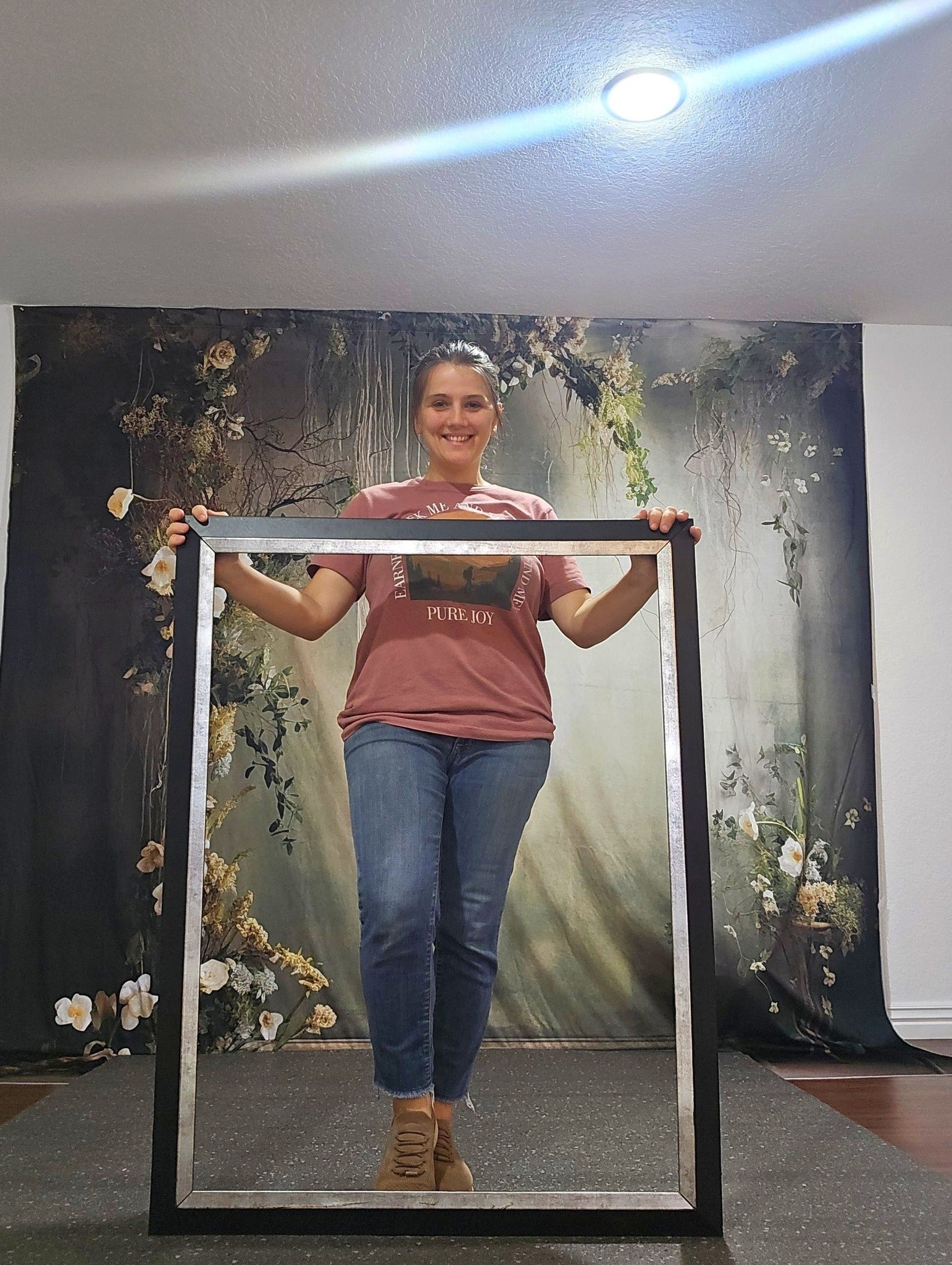 DBackdrop Nostalgic Style Rose Dekorativ Grünton Vintage Wandhintergrund RR4-03