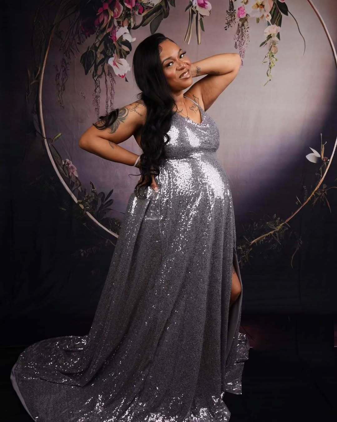 Abstrakter Strukturierter Blumengirlanden Hintergrund M5-61