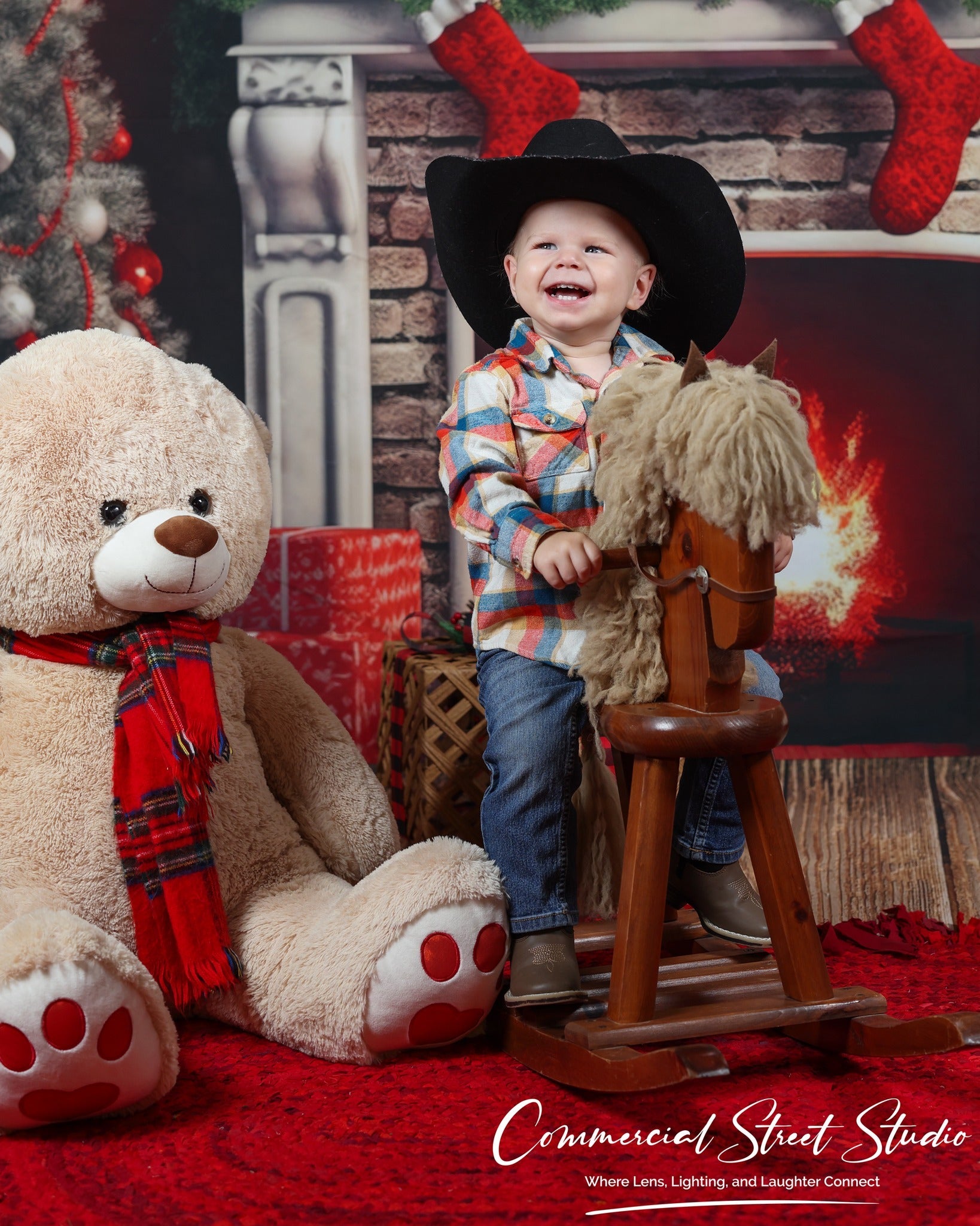 Nussknacker-Fotohintergrund Kamin Rot Vintage Wand Weihnachtshintergrund-Ideen MRR9-69