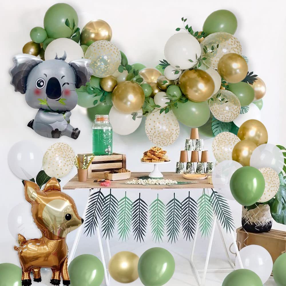 Tierische Geburtstagsparty Ballonkette Tropisch Grün Dschungel Bogen Set BA32