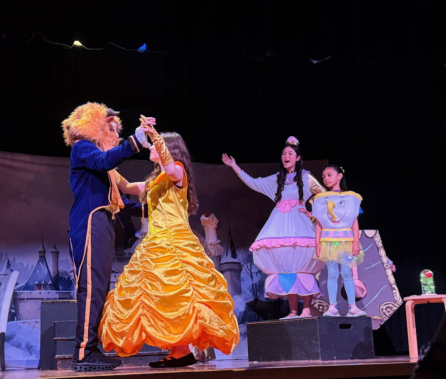 Winterliches verzaubertes Schloss inmitten eines verschneiten Waldes BRP10-34