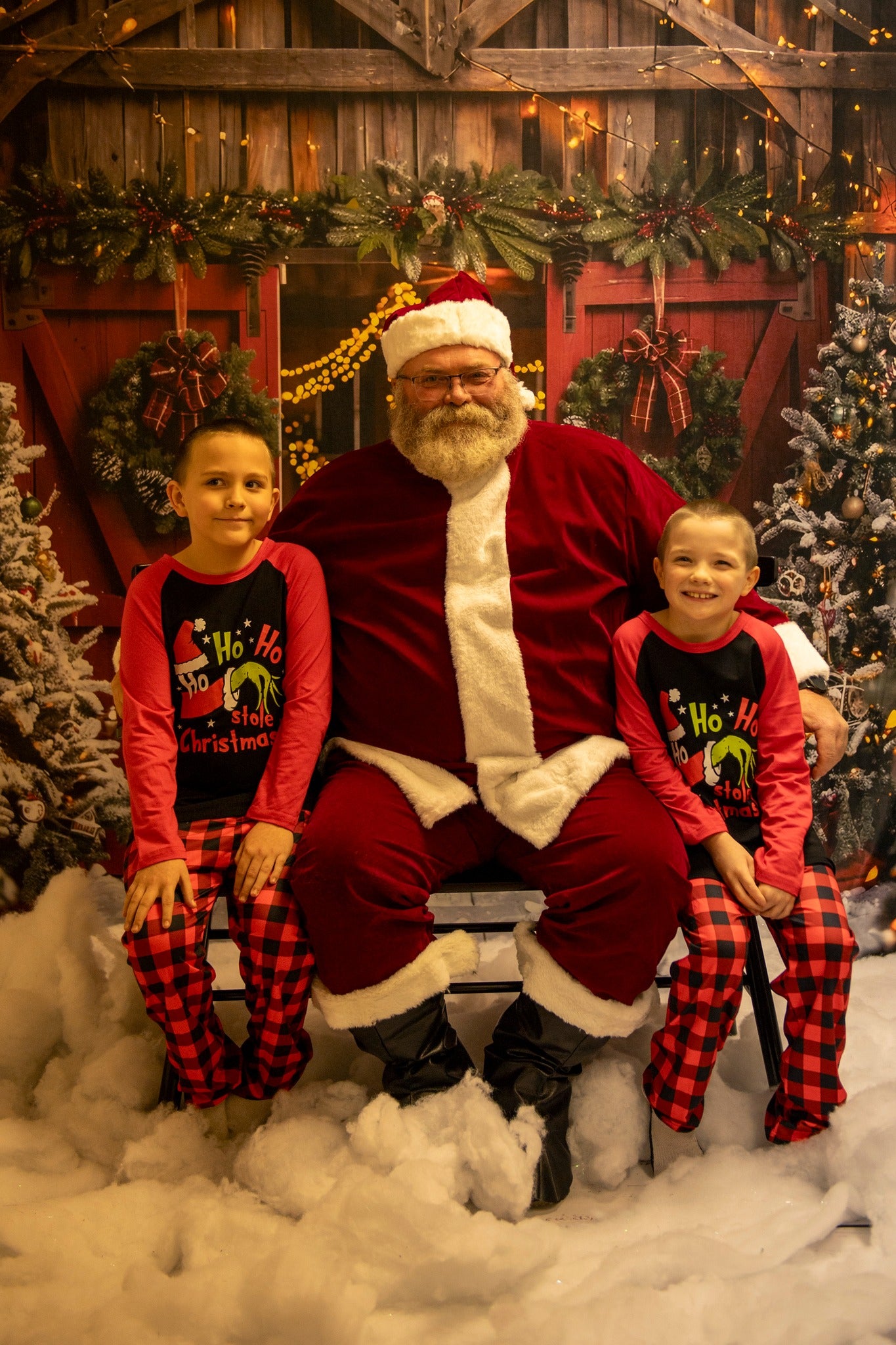 Weihnachten Rot Scheune Eingang Hintergrund BRP7-224