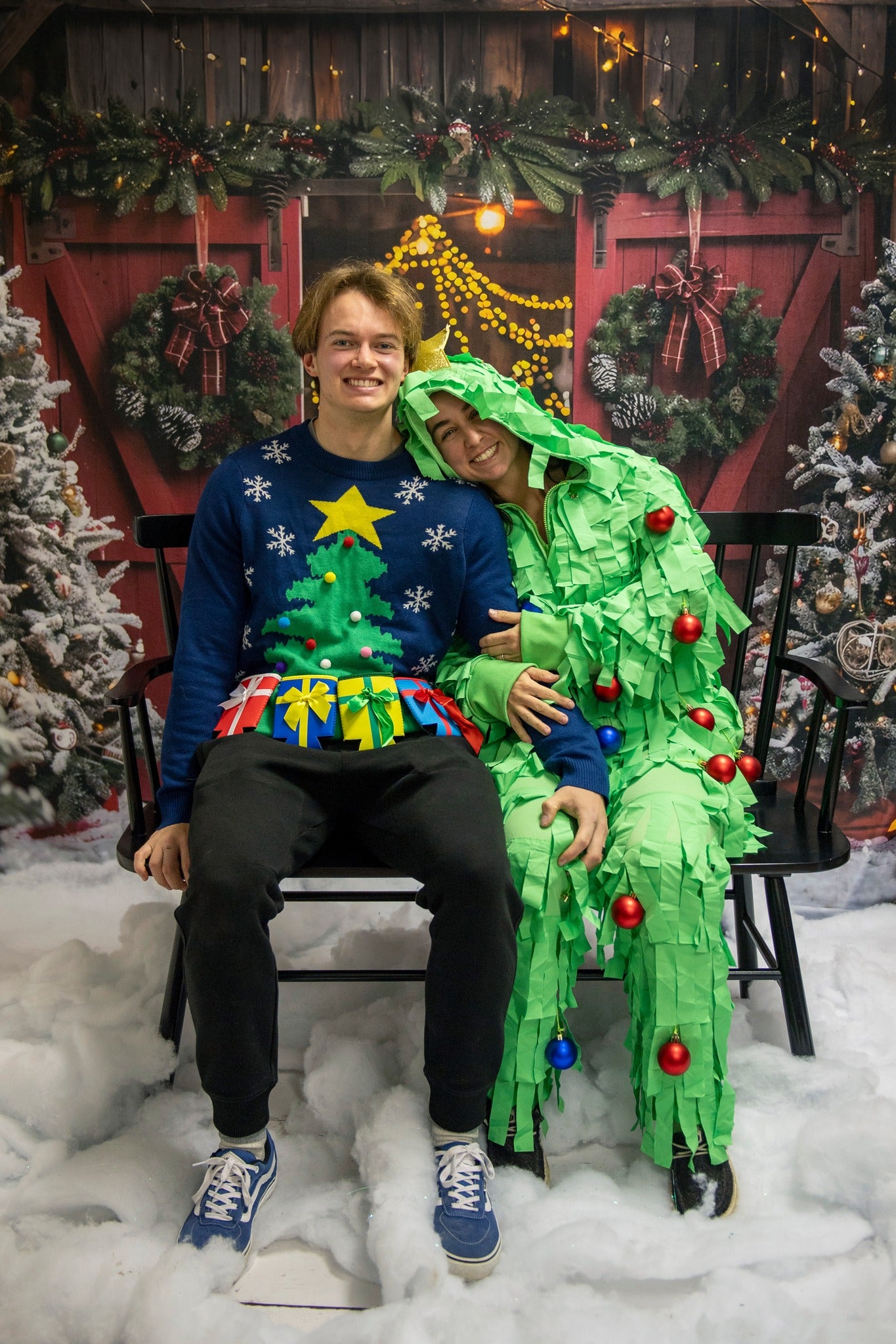 Weihnachten Rot Scheune Eingang Hintergrund BRP7-224