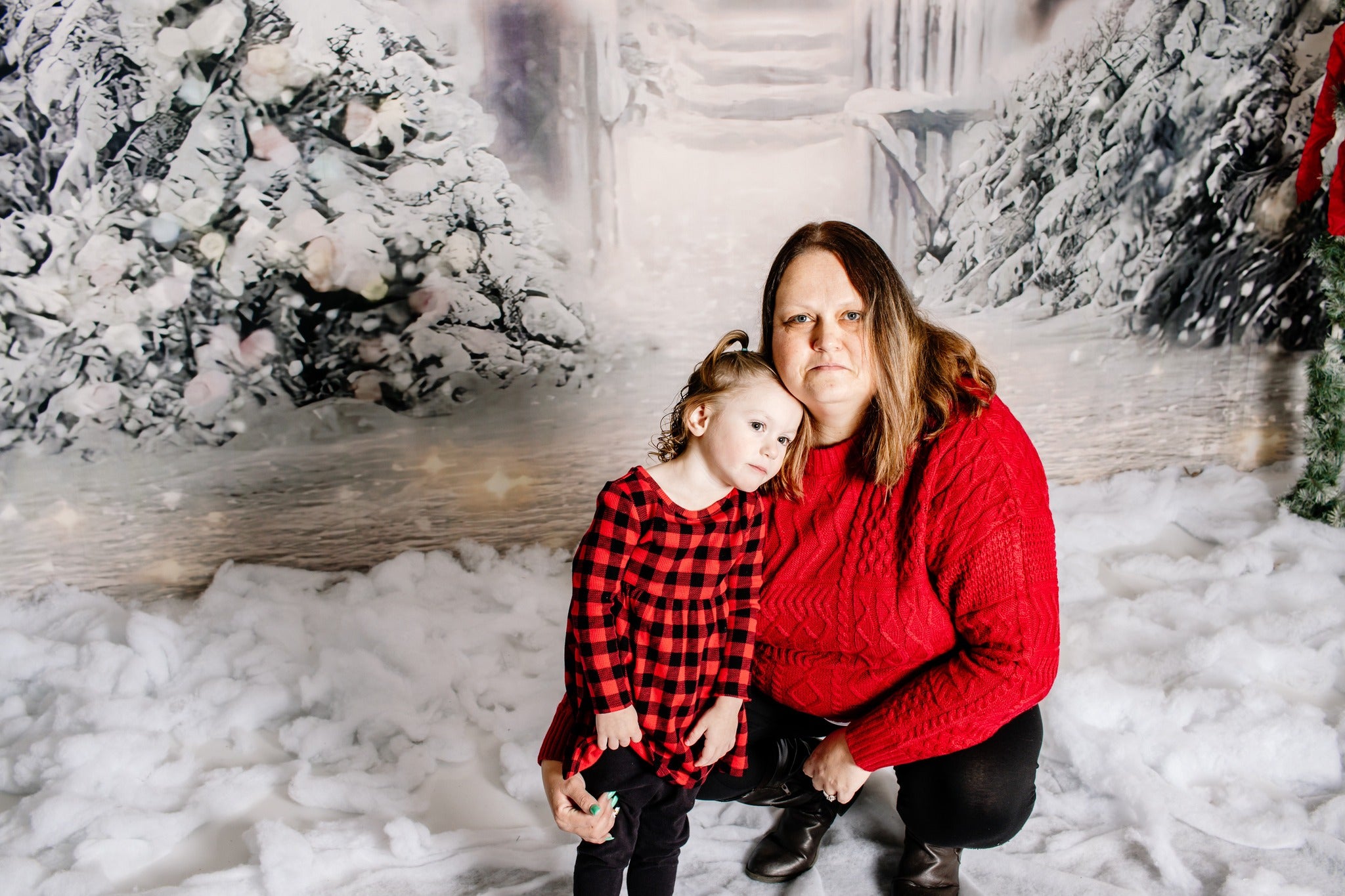 Winter Schnee Weihnachtsbaum Bokeh Hintergrund für Fotostudio G-1194