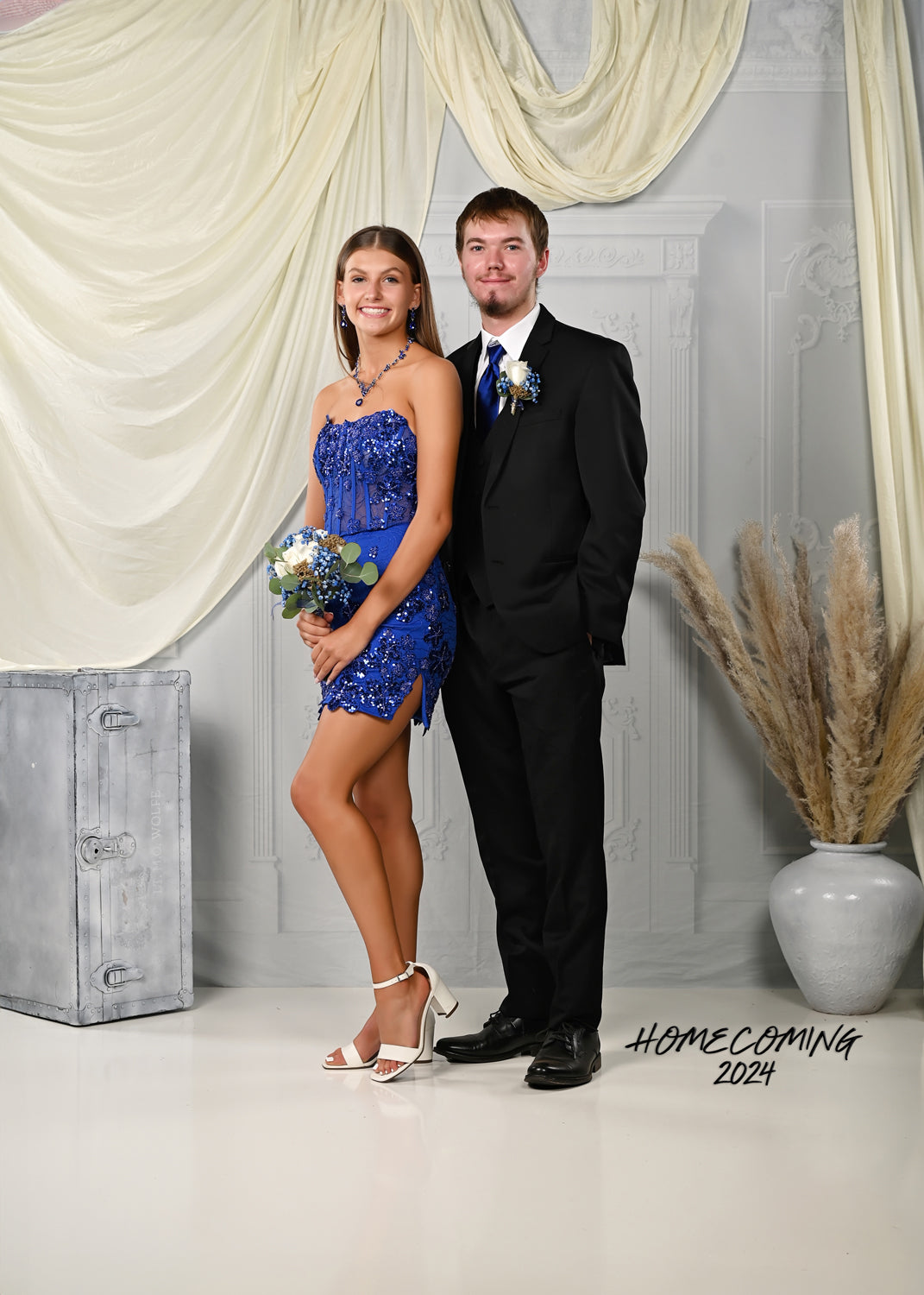 Klassisches Zimmer weiße Wandtür Fotografie Hintergrund SHU001