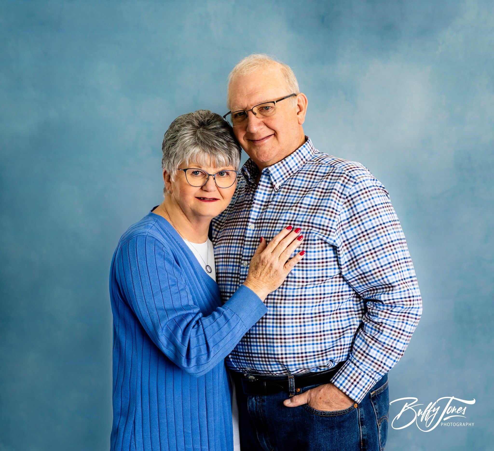 Abstrakter blauer Sweep Portrait Fotografie Hintergrund GC-151