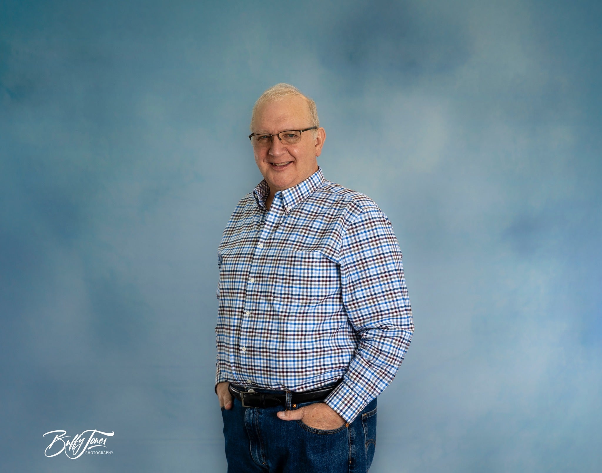 Abstrakter blauer Sweep Portrait Fotografie Hintergrund GC-151