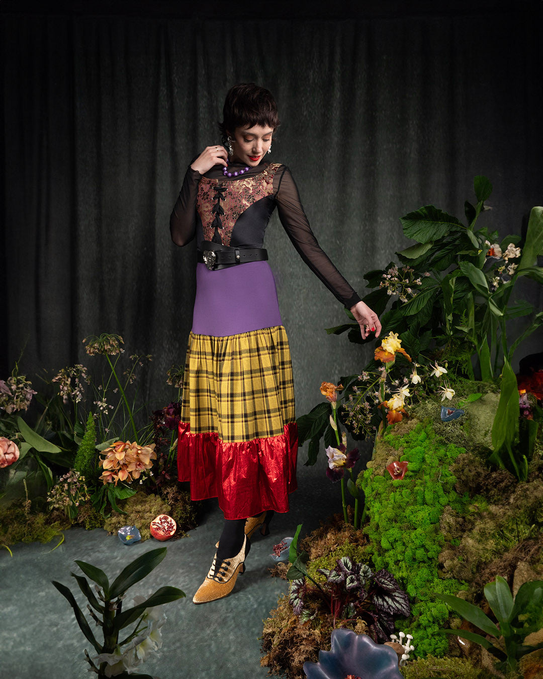 Grüne Zementwand Textur Portrait Hintergrund für Fotografen LV-861