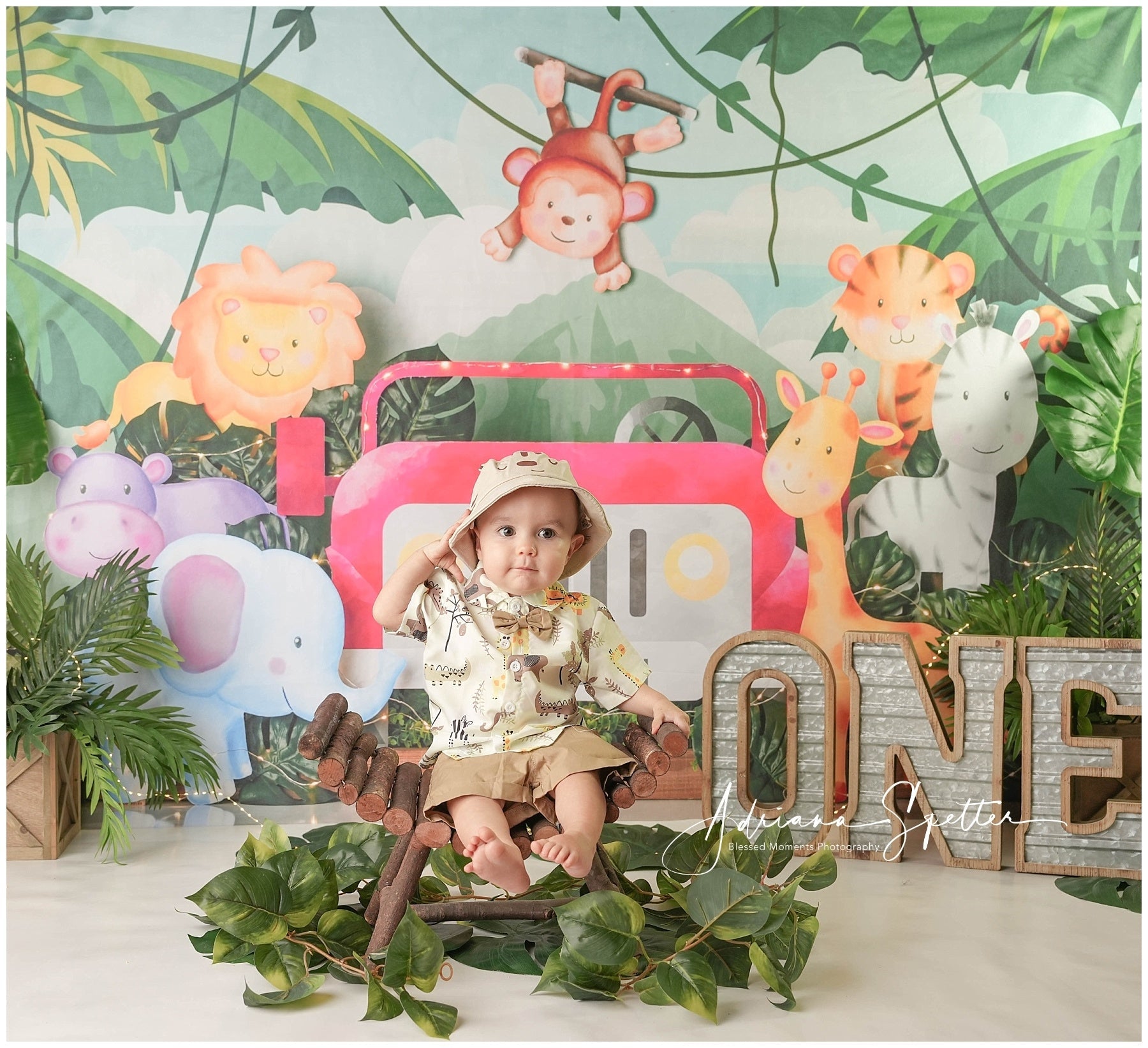Kinder-Fotohintergrund Safari Dschungelabenteuer Kinderhintergründe MRR10-50