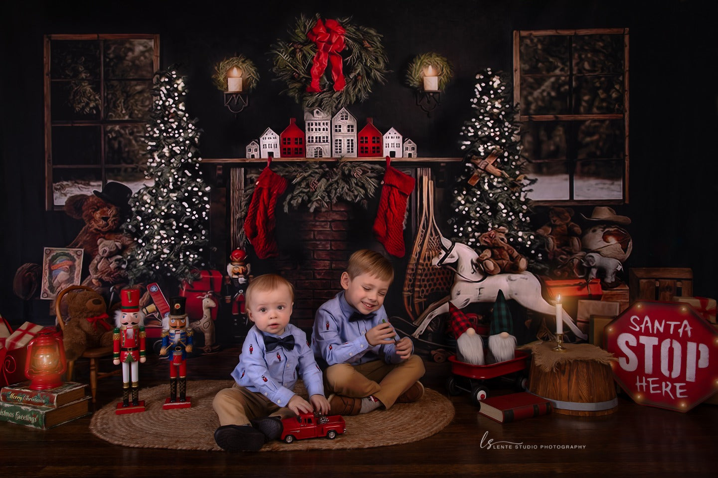 Weihnachtsbäume Raumdekoration Hintergrund für Fotografie G-1434
