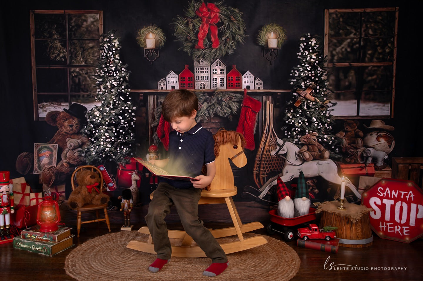 Weihnachtsbäume Raumdekoration Hintergrund für Fotografie G-1434