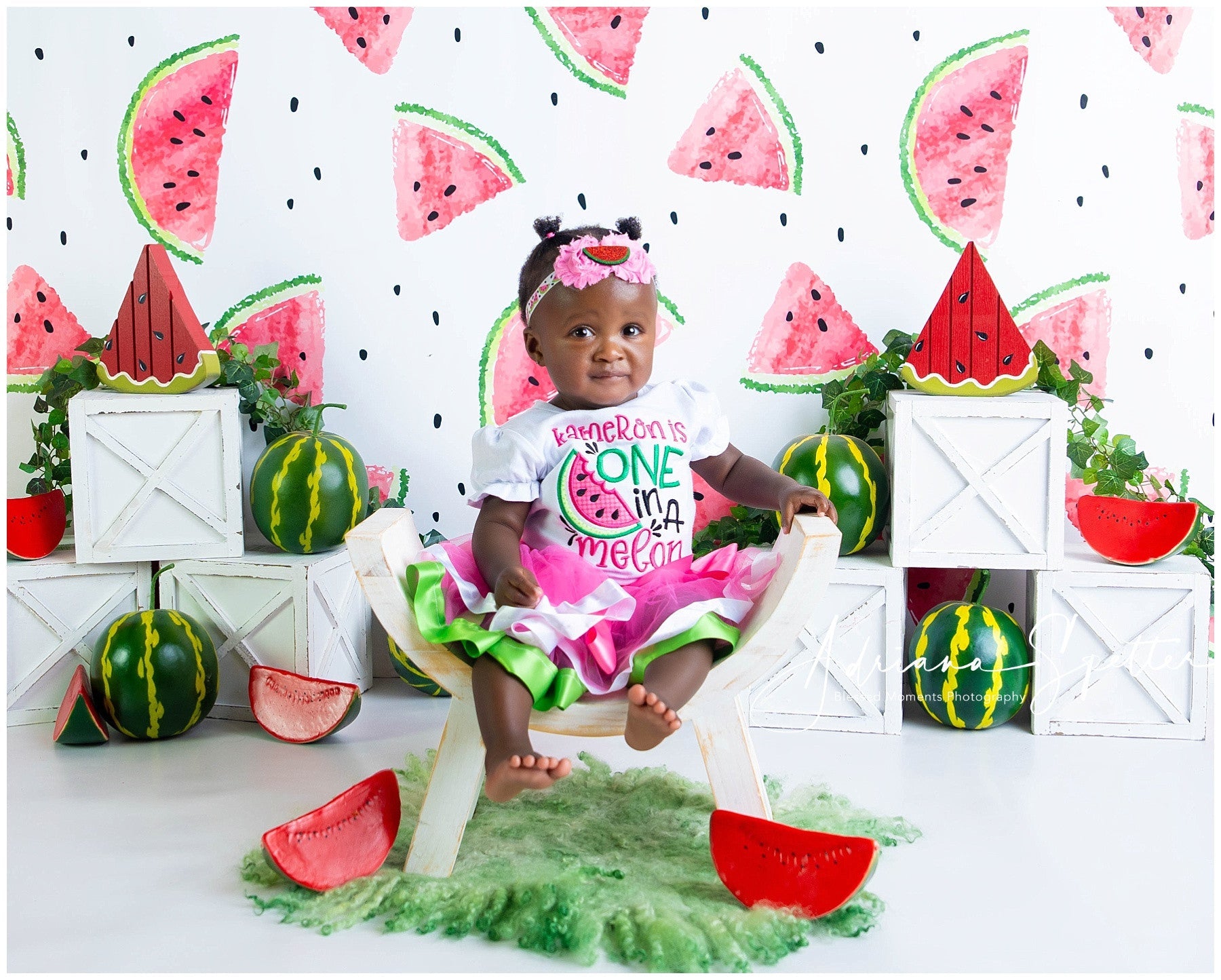 Cake Smash Hintergrund Wassermelonenmuster Sommer Geburtstag Hintergrund MRR10-19
