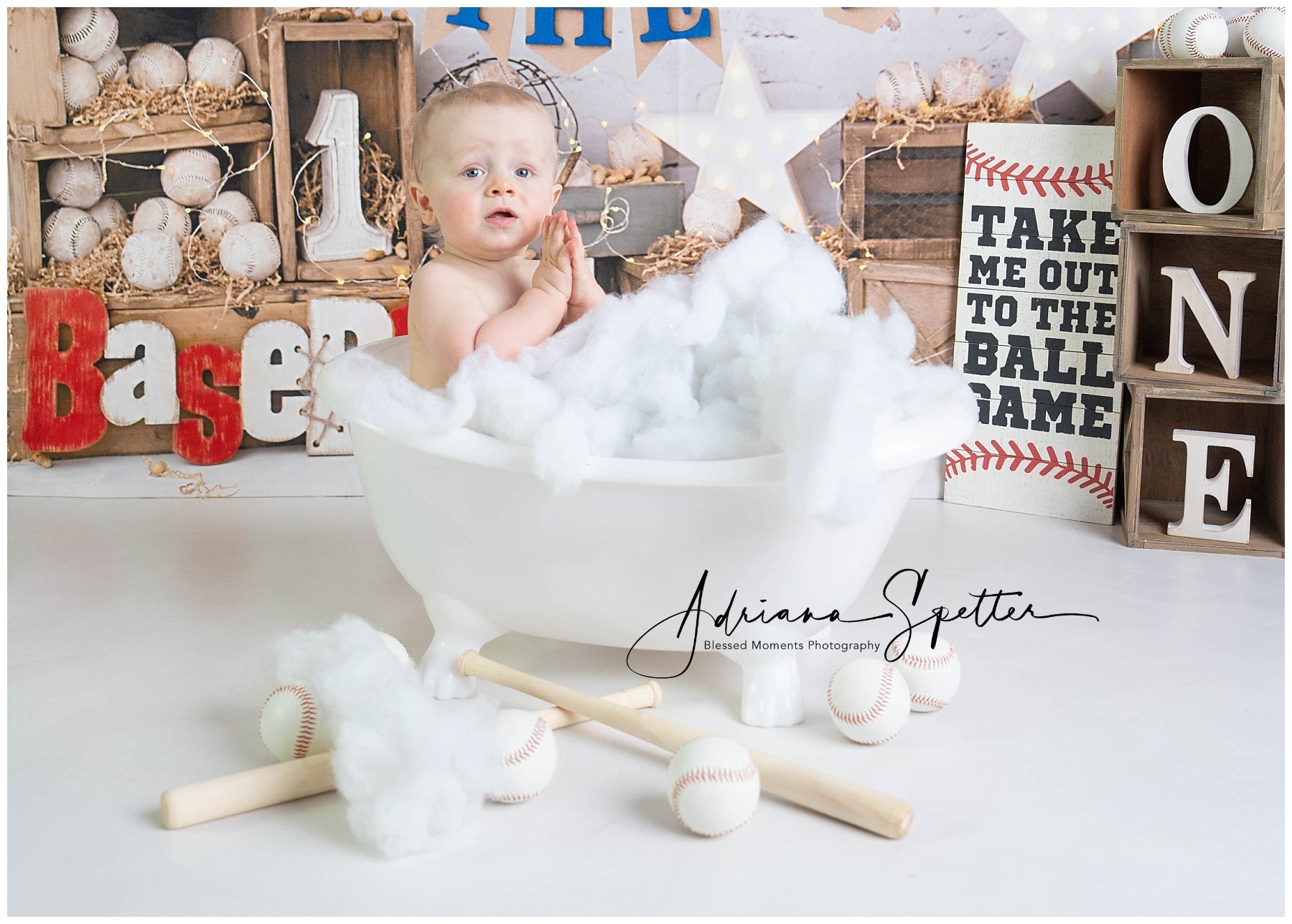 Fotohintergrund für den 1. Geburtstag Baseball-Rookie-Feier Cake Smash-Fotohintergrund MRR9-117