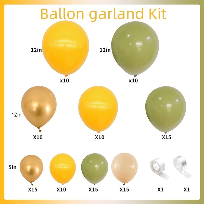 Avocado Olive Grün Wald Tier Vintage Ballonkette BA24
