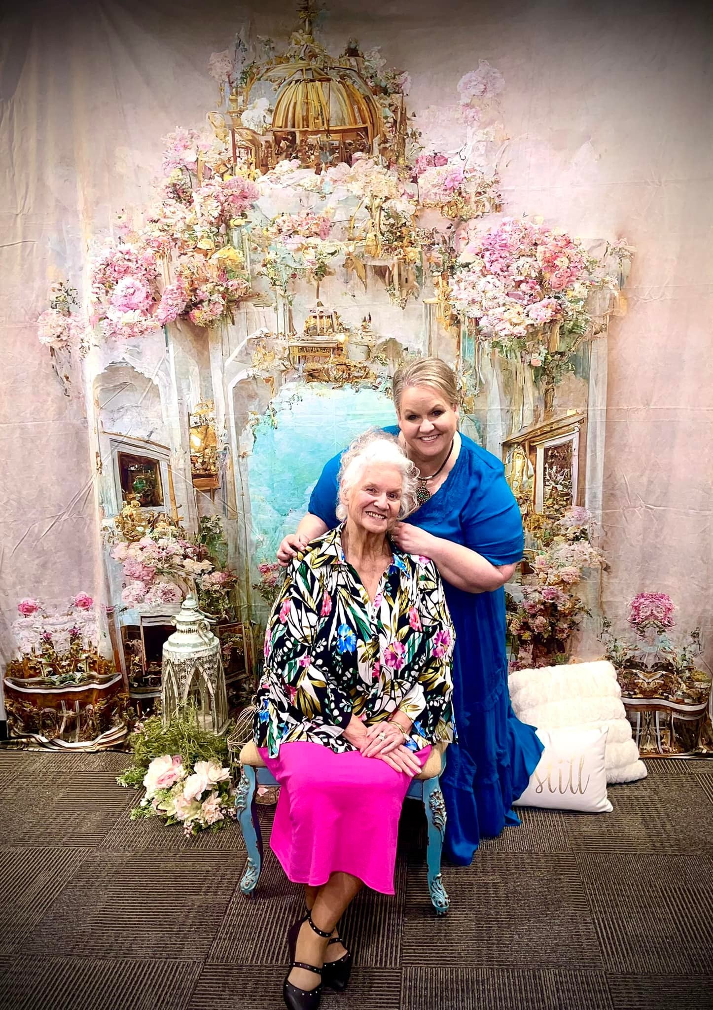 Ölgemälde Palast Blumen Fotografie Hintergrund M-37