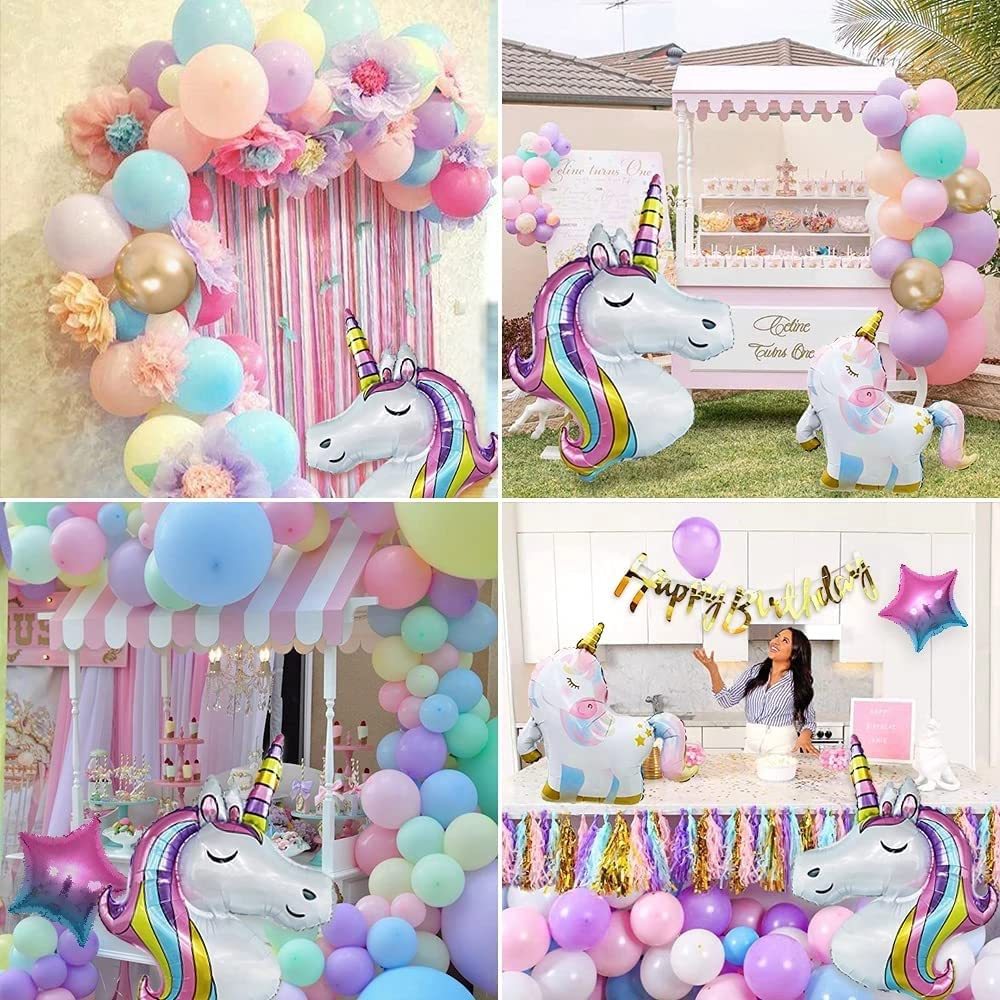 Einhorn Geburtstag Party Makrone Regenbogen Ballonkette BA16