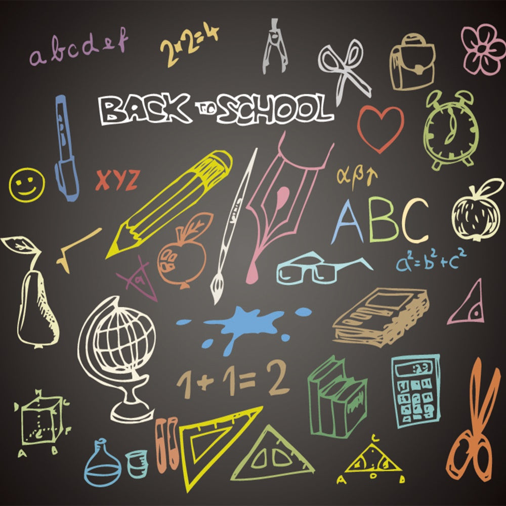 Zurück zu Schule Bunte Kreidetafel Fotografie Hintergrund BRP7-56