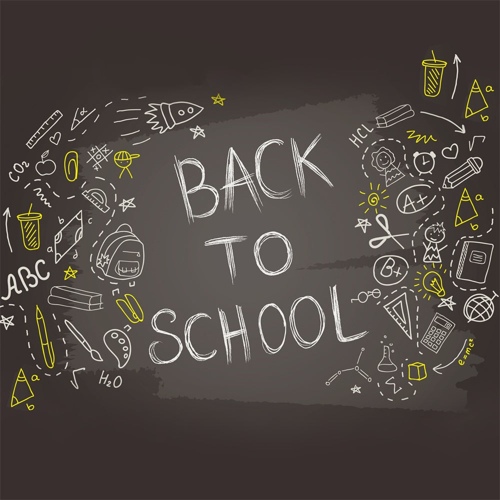 Zurück zu Schule Blackboard Graffiti Fotografie Hintergrund BRP7-40
