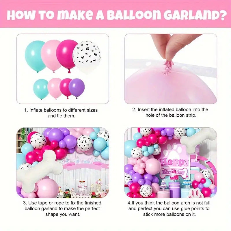 Haustier Hund Knochen Thema Ballon Kette Set Kinder Geburtstag Party Dekoration BA40