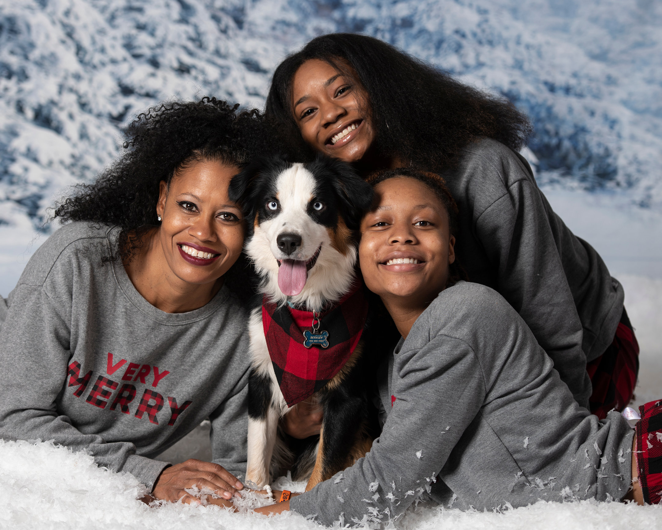 Weihnachtsbaum-Schnee-Berg-Fotokabinen-Hintergrund KAT-3
