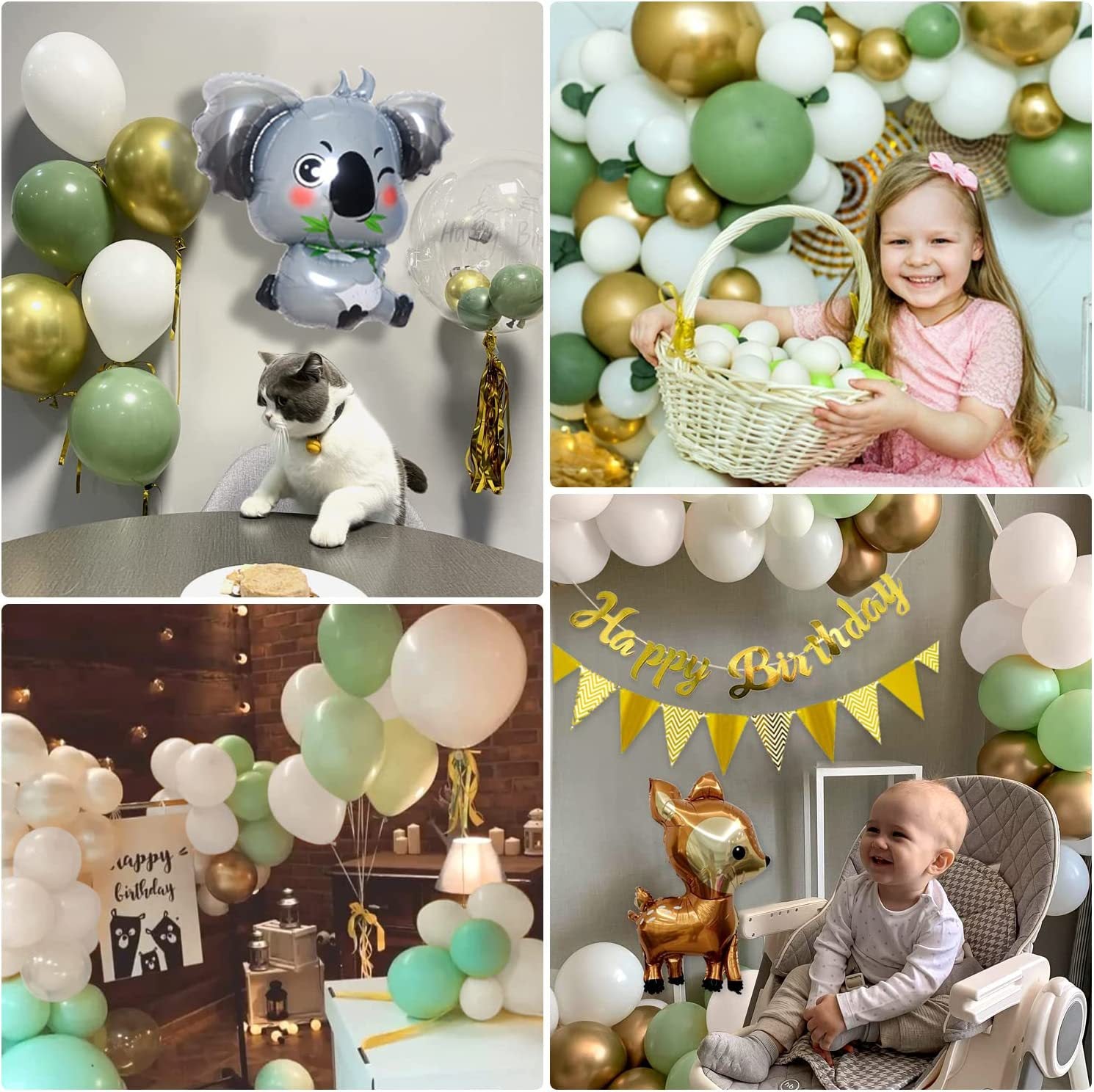 Tierische Geburtstagsparty Ballonkette Tropisch Grün Dschungel Bogen Set BA32