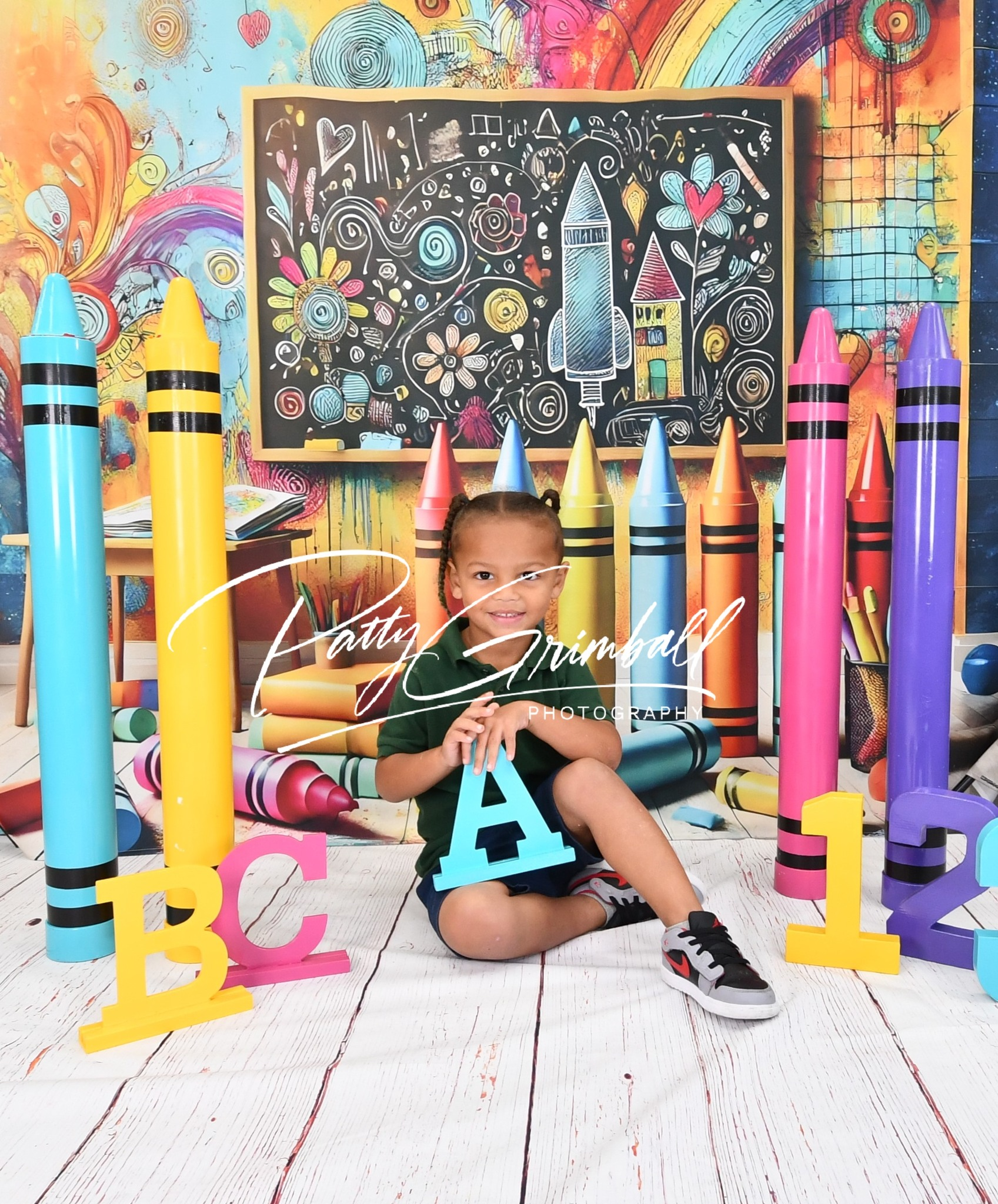 Buntstifte Malerei Back to School Backdrop RR7-211