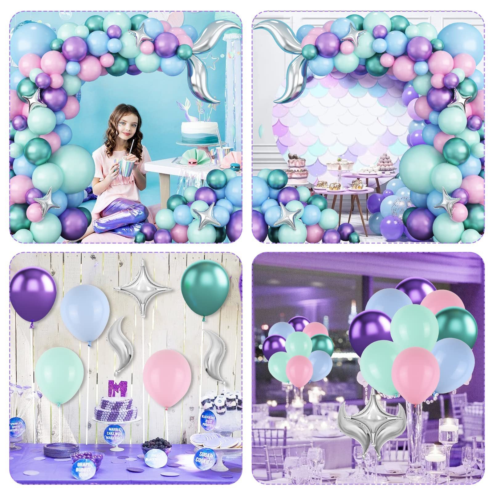 Mermaid Girl's 1st Birthday Party Ballon Set BA21