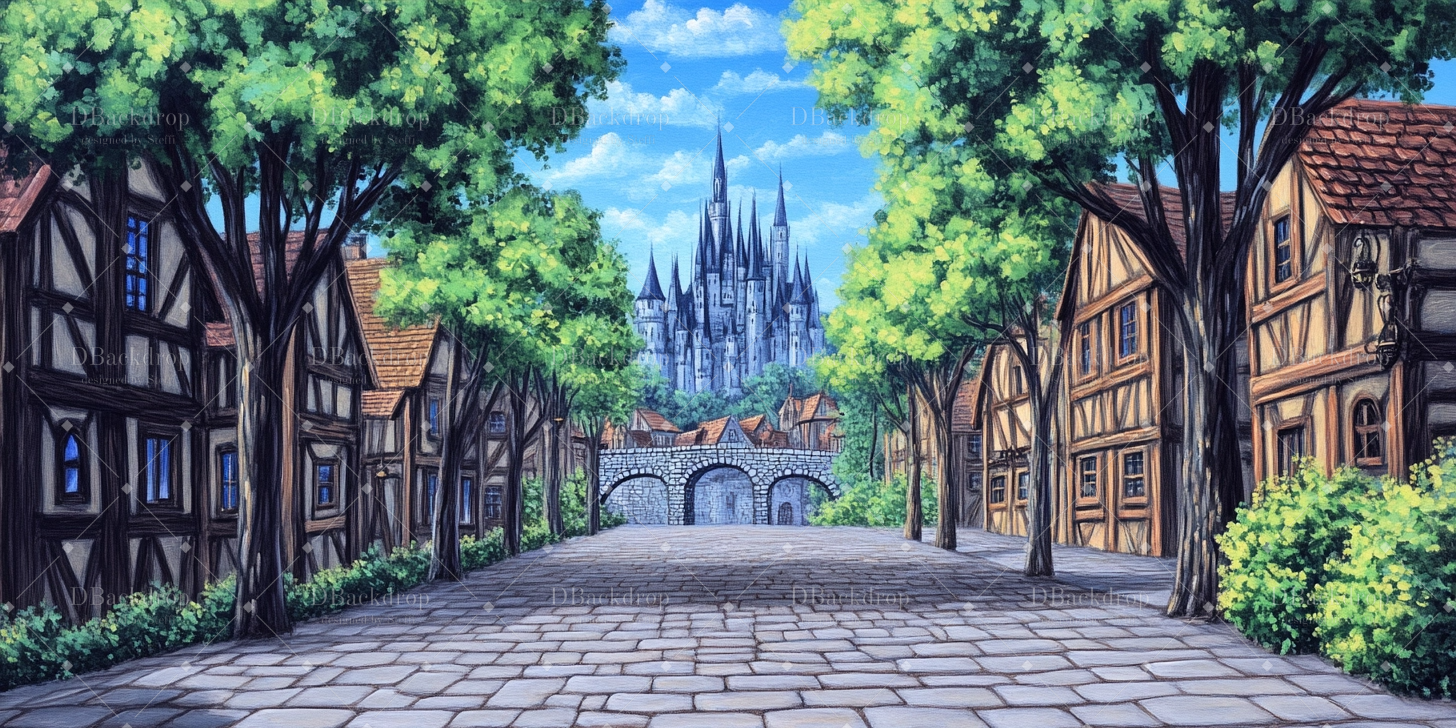 Leistungshintergründe „Altes europäisches Dorf“ Kulissen für Theater CSH59-T37