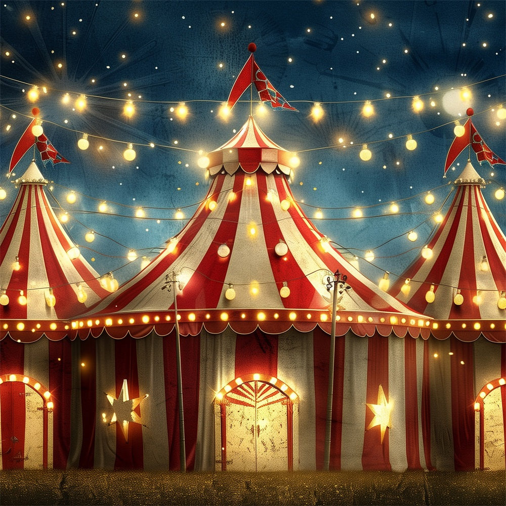 Zirkus Backdrop Rot Gestreift Karneval Zelte Lichter Backdrop BRP1-174
