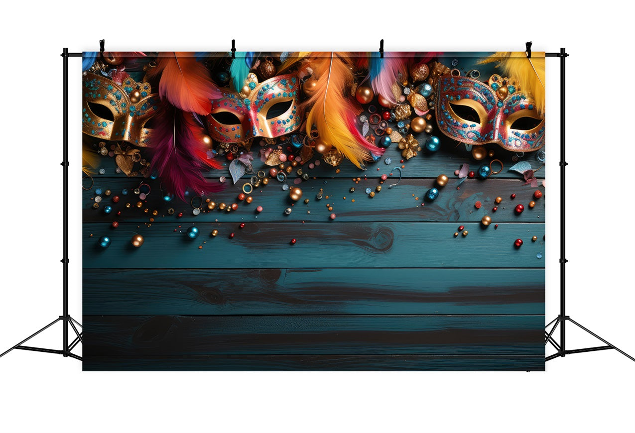 Karneval Backdrop Ideen Bunte Maske Perlen Feier Backdrop BRP1-204