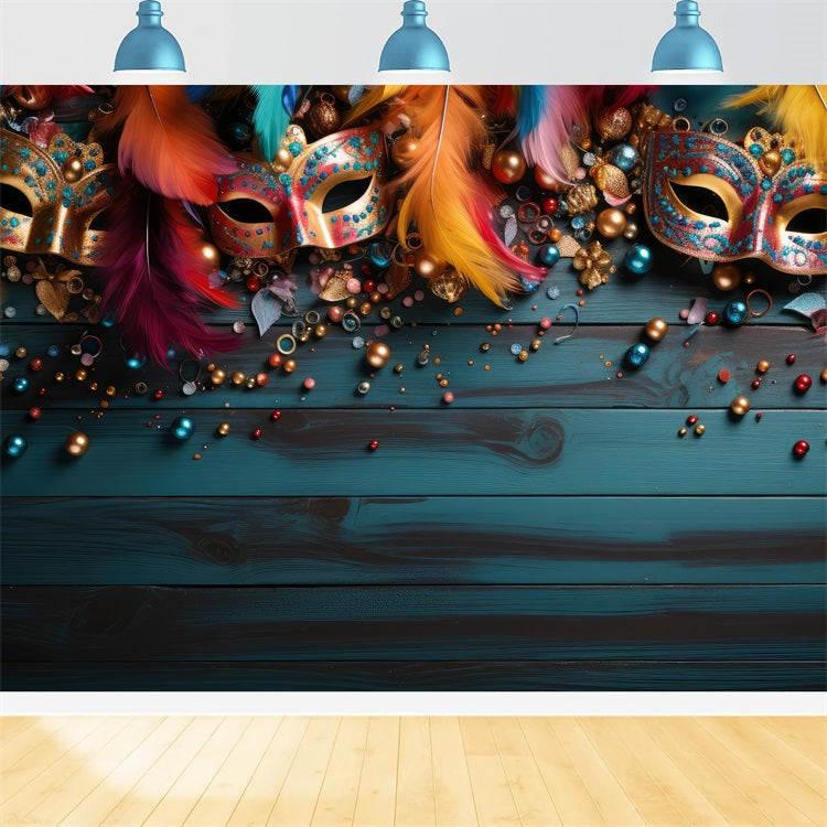 Karneval Backdrop Ideen Bunte Maske Perlen Feier Backdrop BRP1-204