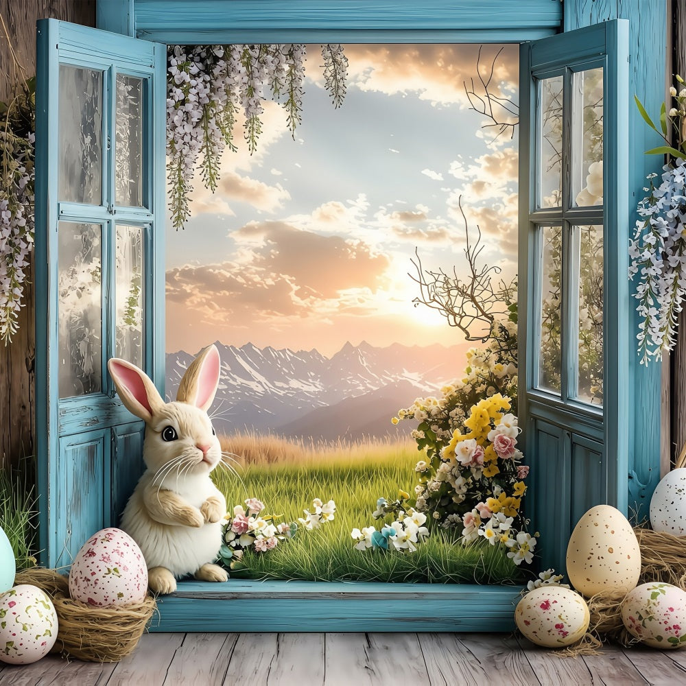 Ostern Foto-Hintergrundbilder Holzfenster Frühlingsdekor Hintergrund BRP1-266