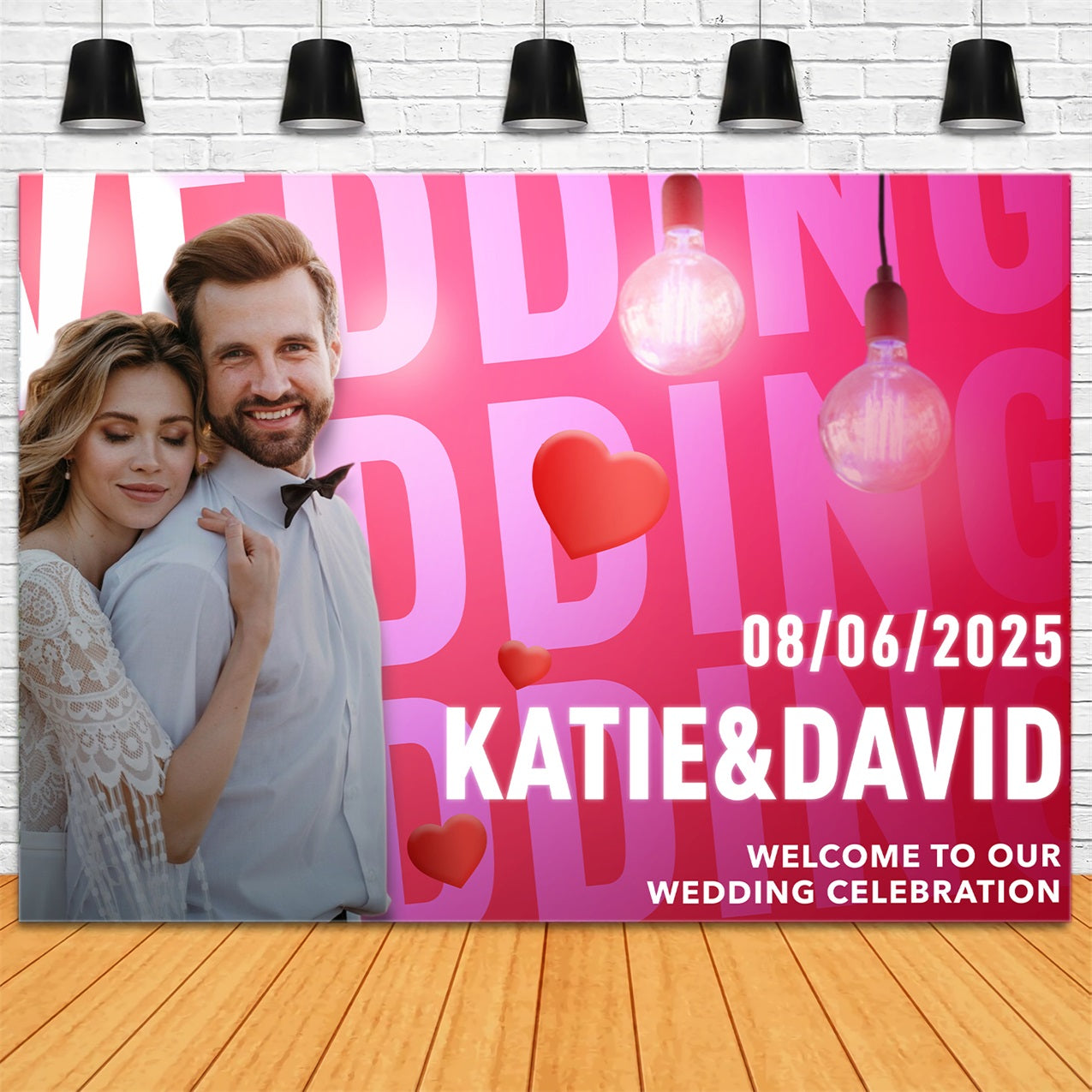 Personalisierte Backdrop Hochzeit Perfect Day Katie David Backdrop BRP1-408