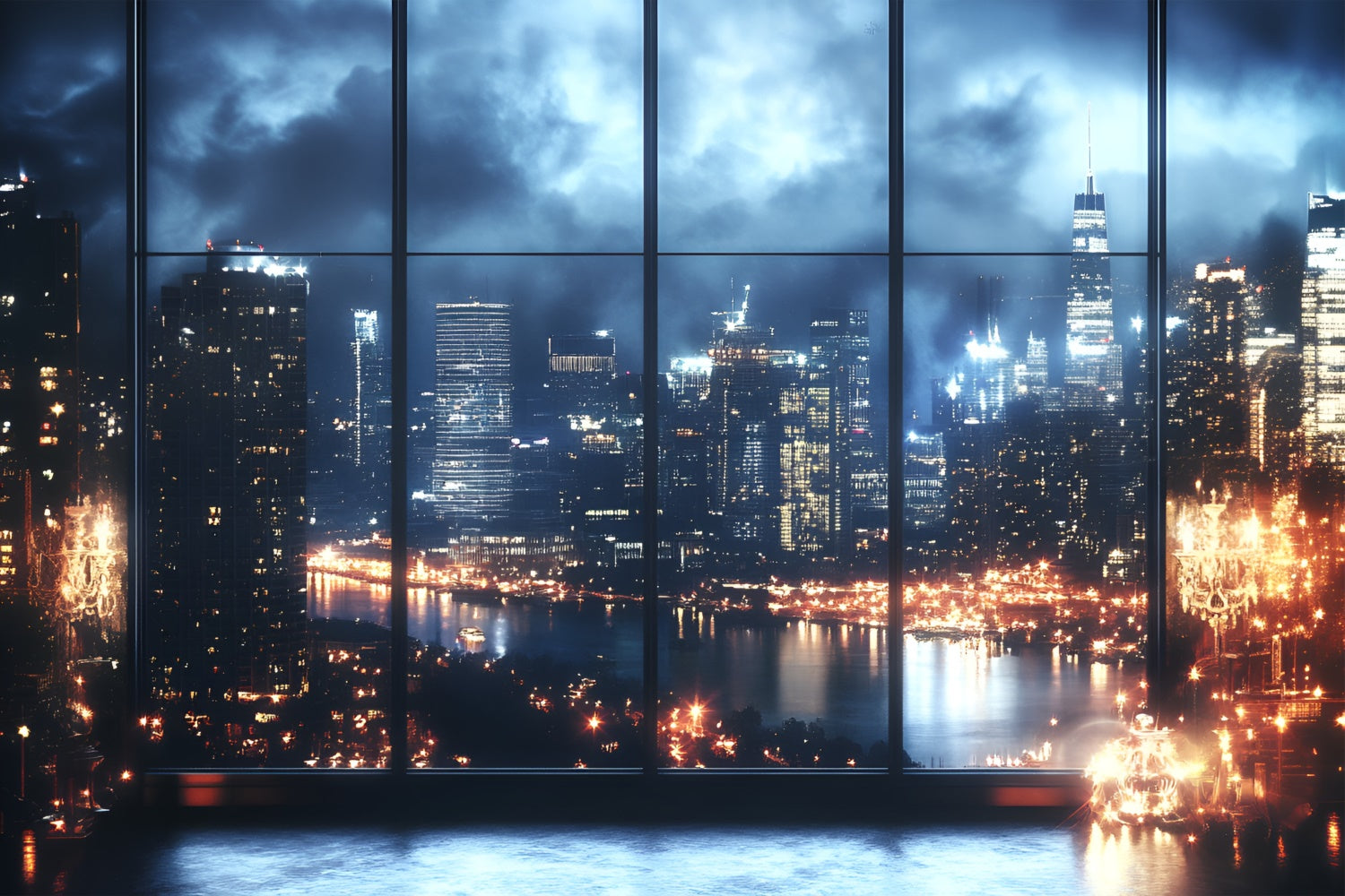 Boudoir Fotografie Backdrops Stadtbild Nacht Fenster Hintergrund BRP1-471