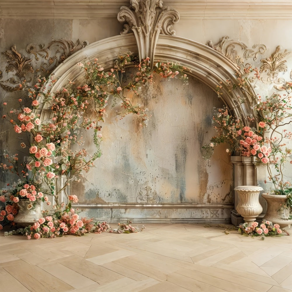 Blumen Fotohintergrund Vintage Rosenbogen Rustikaler Hintergrund BRP1-498