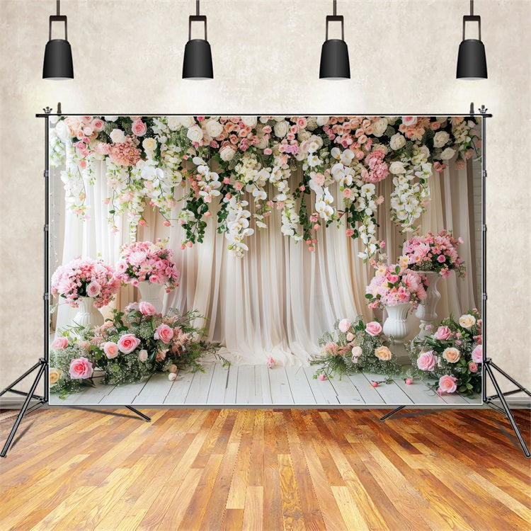 Floraler Hintergrund Romantische Rosa Rose Orchideen Hintergrund BRP1-504
