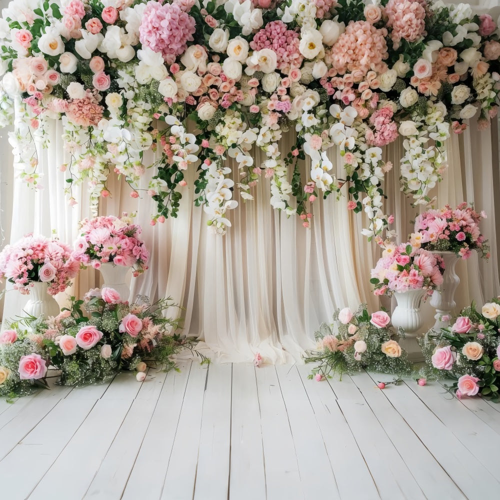 Floraler Hintergrund Romantische Rosa Rose Orchideen Hintergrund BRP1-504