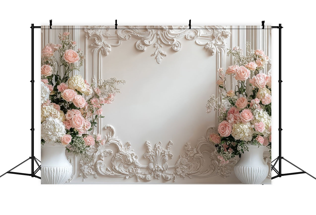 Floral Fotografie Hintergrund Barock Creme Rose Hintergrund BRP1-506