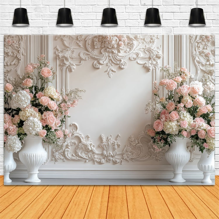 Floral Fotografie Hintergrund Barock Creme Rose Hintergrund BRP1-506